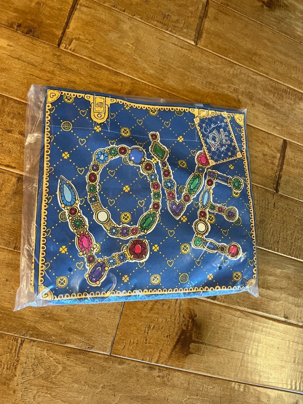 Brighton Glittering “Love” canvas tote Jewelry Print NWT Mother’s Day Gift idea